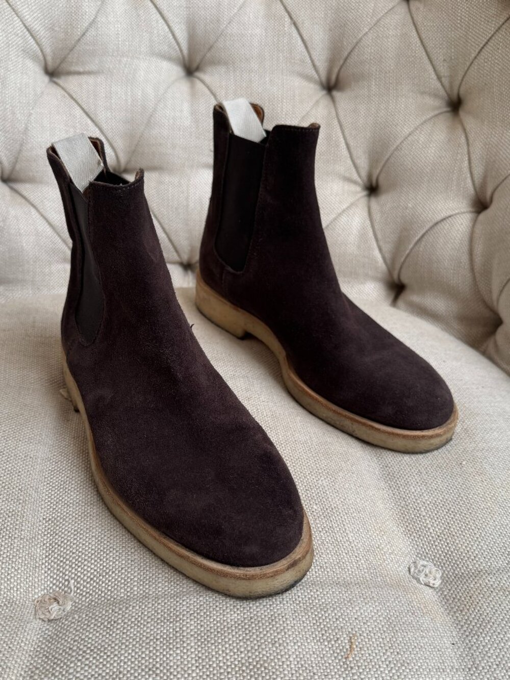 Woman by Common Projects Suede Chelsea Boots